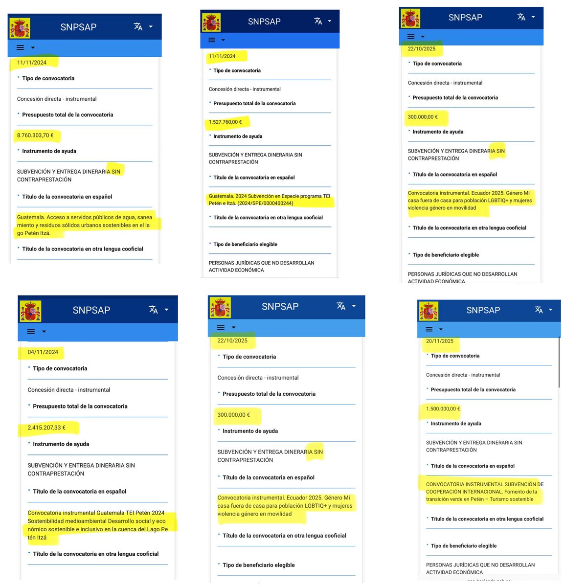 ⭕️ MIÉRCOLES 4-2-2026. Resumen de lo que va de semana: <a href="/AECID_es/">AECID</a> reparte:

•  PETÉN (Guatemala 2024 y 2025, lugar de tránsito del narcotráfico): +8,7M€+2,4M€+1,5 M€+1,5 M€: 14,1 millones de € a “transición verde y sostenibilidad”

•  ECUADOR 2025: vivienda