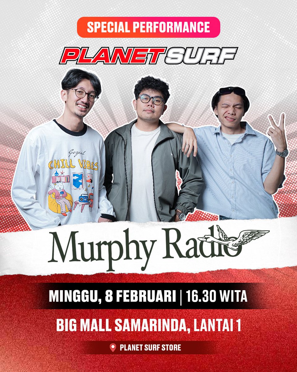 murphyradio_'s tweet photo. Info kelulusan : Samarinda!
Yok bubuhan kita jumpa di opening store Planet Surf di Big Mall Samarinda.
Minggu, 8 Februari 2026 jam 4 sore.
#murphyradio https://t.co/cJ1HeBvQ8A