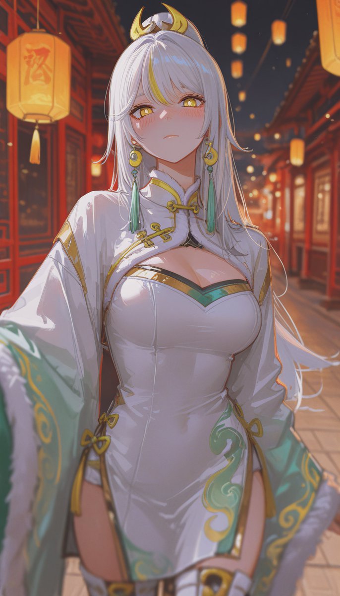 Jun7DAO's tweet image. ♥️💛🤍In Lantern Rite🏮
Zi Bai ｜茲白♥️
#GenshinImpact     
#原神     

SFW illustration 
▼Tap to view full image
