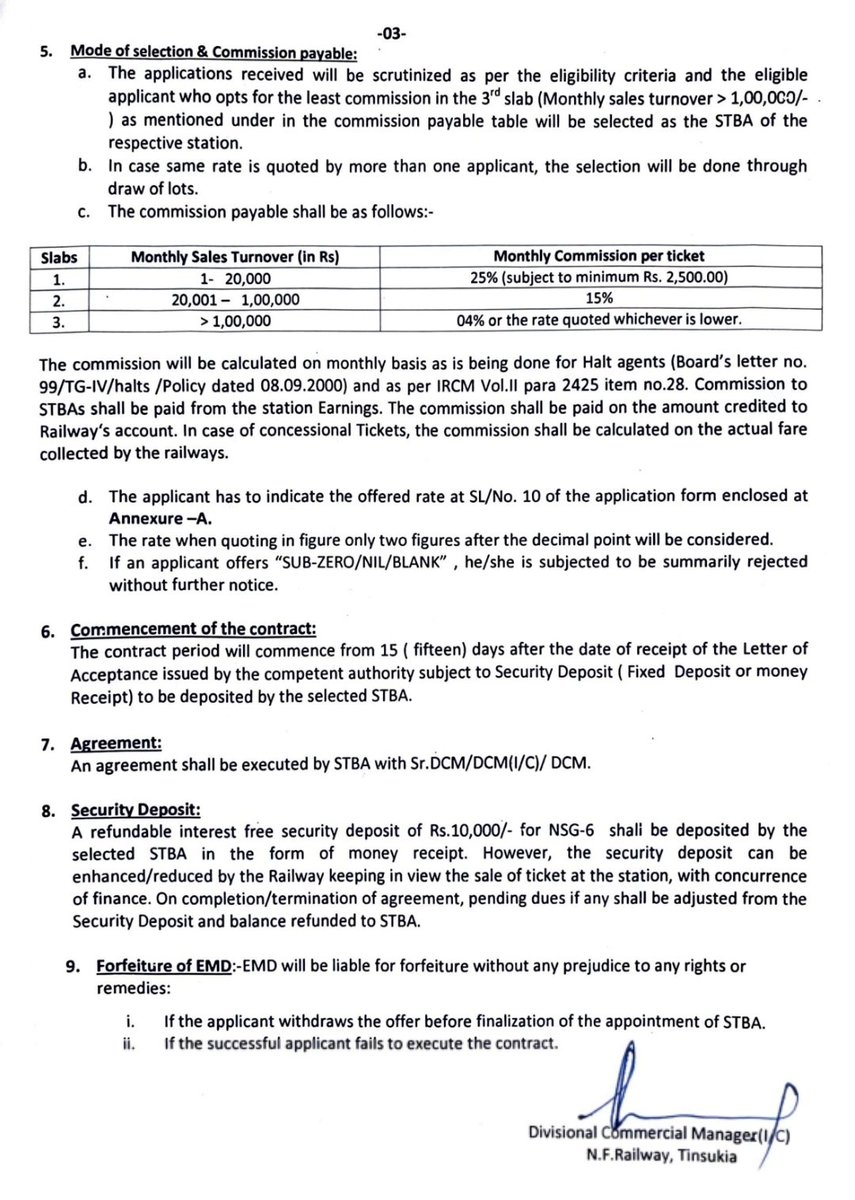 h_pongilath's tweet image. Opportunity for appointment of Station Ticket Booking Agent #STBA at #Bhalukmara #Lilabari #Bordoloni #Laimekuri #Simenchapori #Dikom #Gogamukh #Telem of #NorthFrontierRailways O/o DCM #Tinsukia #Assam 
#IndianRailways 
(1/2)