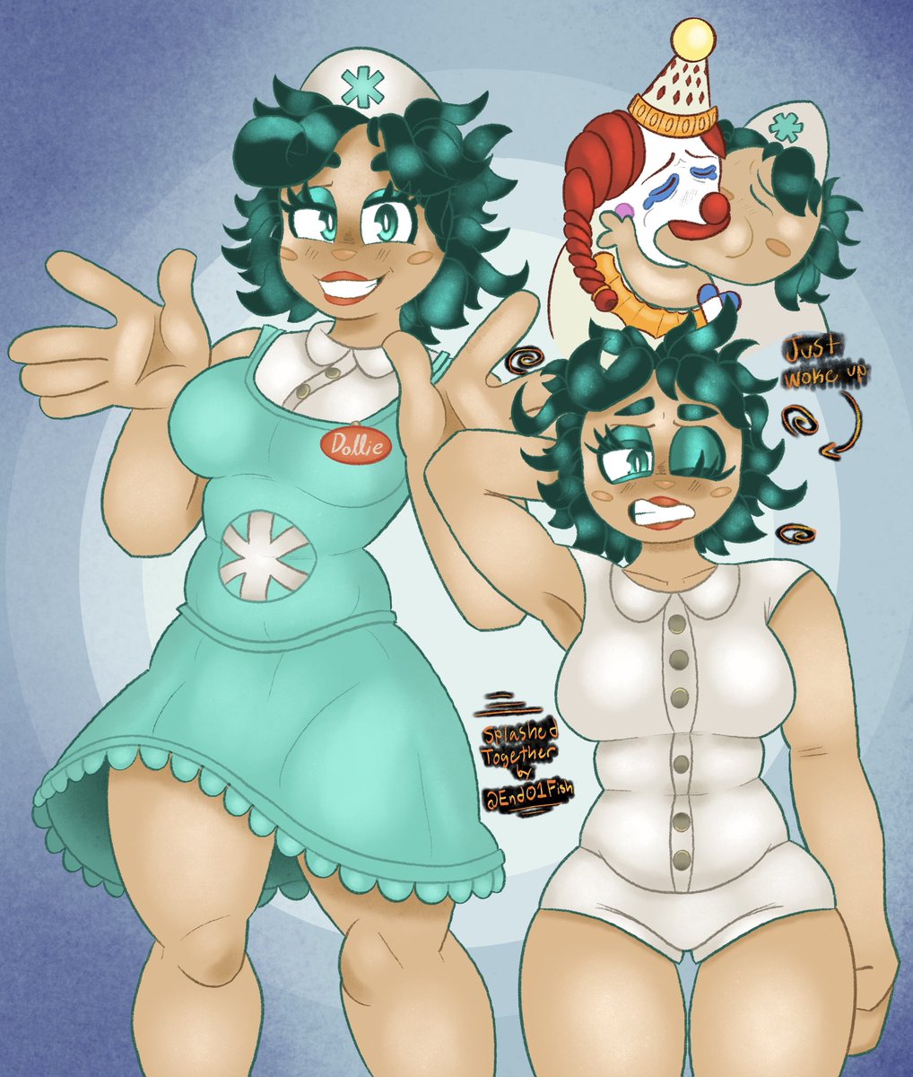 End01Fish's tweet photo. ♻️🩵🌀Dollie!🌀🩵♻️
#FNAF #SOTM #Dollie #fnaffanart https://t.co/eGNSVrFsKh