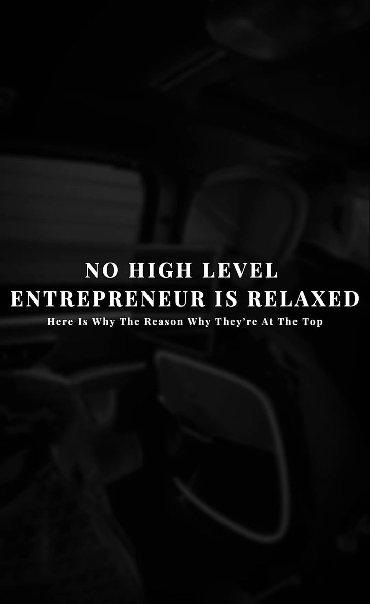 USDLiquid's tweet photo. NO HIGH LEVEL
ENTREPRENEUR IS RELAXED

Here Is Why The Reason Why They're At The Top 🧵 https://t.co/tMnF5xwZ3B