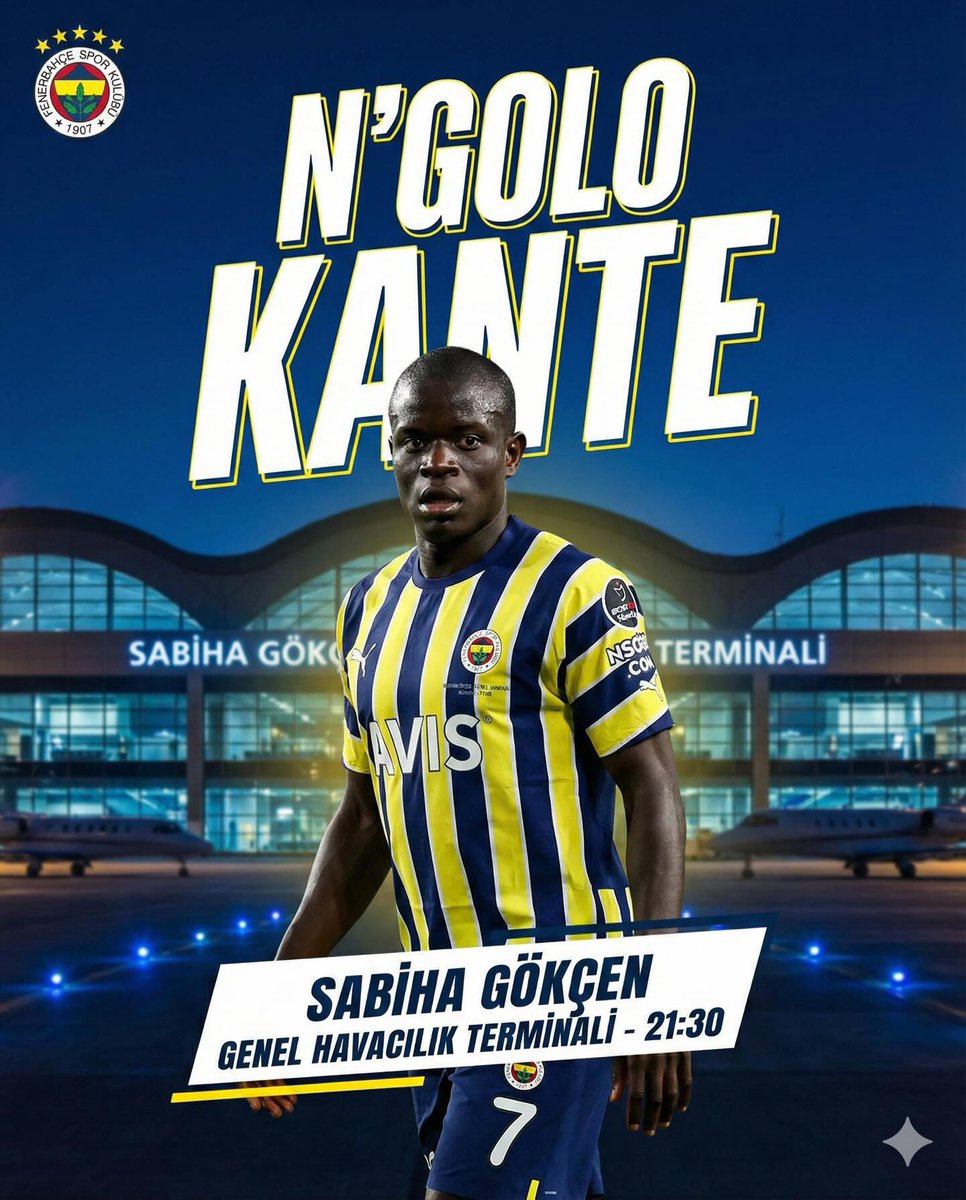 ESENLEREFB's tweet photo. Transfer süreci boyunca kararlılığı ve karakterli duruşuyla direnen N’Golo Kanté’ye yakışır bir karşılama yapmak için tüm taraftarlarımızı karşılama noktasına bekliyoruz!

#NGoloKante
#fenerbahçe
#esenleryolufeneraşkıyladolu https://t.co/X3Y8NZuMlk