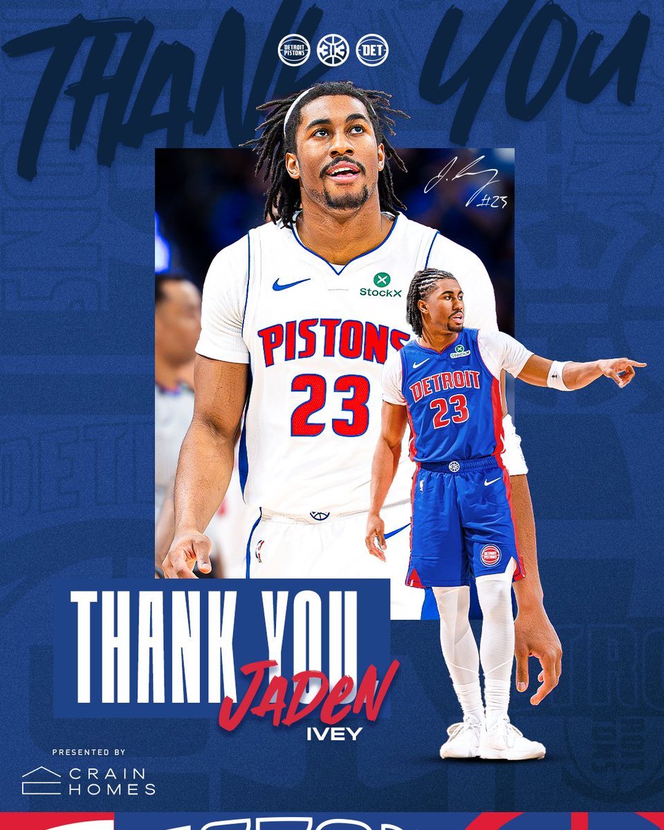 DetroitPistons's tweet image. Thank you for everything, Jaden 💙❤️