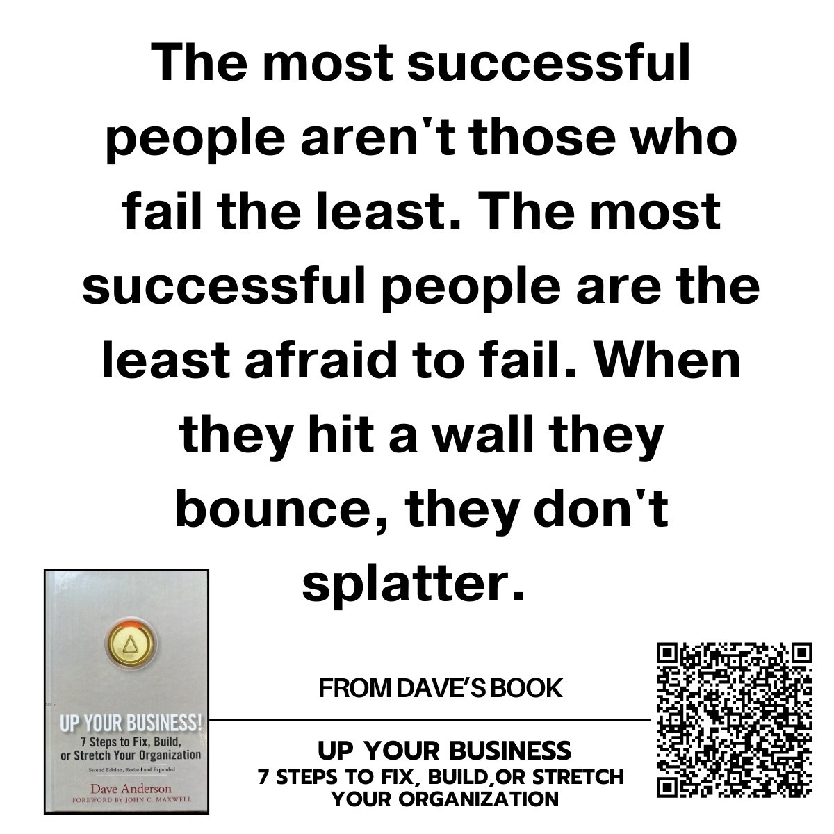 learntolead100's tweet image. Wednesday Wisdom. Check out today's wisdom from the "Up Your Business Bullet" in Dave's book, Up Your Business! 7 Steps to Fix, Build, or Stretch Your Organization. For more info about this book, click here: ow.ly/yoLV50TabiI #DaveAnderson #WednesdayWisdom #BusinessWisdom