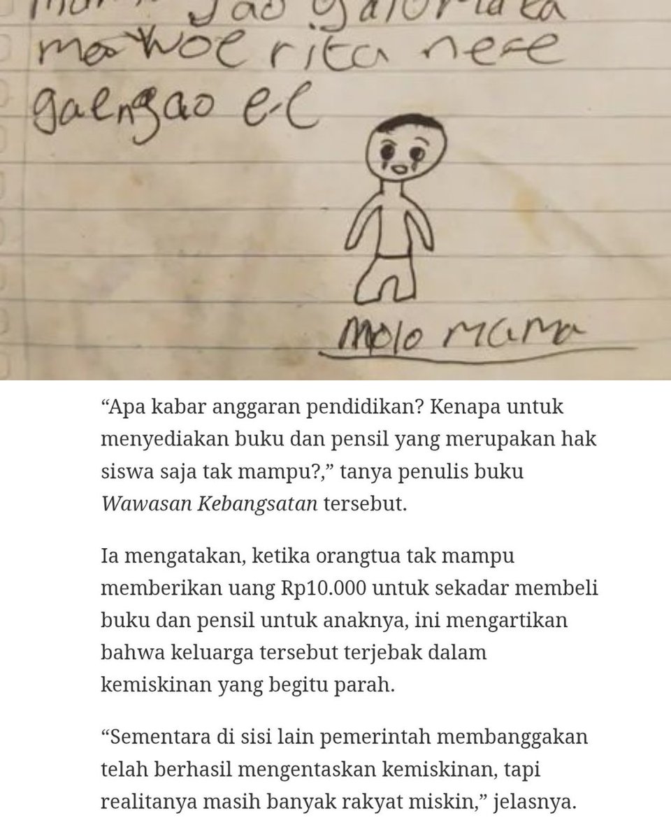 okkymadasari's tweet image. September 2025: ibu &amp;amp; 2 anak di Bandung mengakhiri hidup karena tekanan ekonomi.

Februari 2026: anak 10 tahun di NTT bunuh diri karena tak bisa beli buku dan pensil.

Dengan kementerian segitu banyak, program2 berbiaya fantastis, jelas ini kegagalan.

Tanggung jawab!