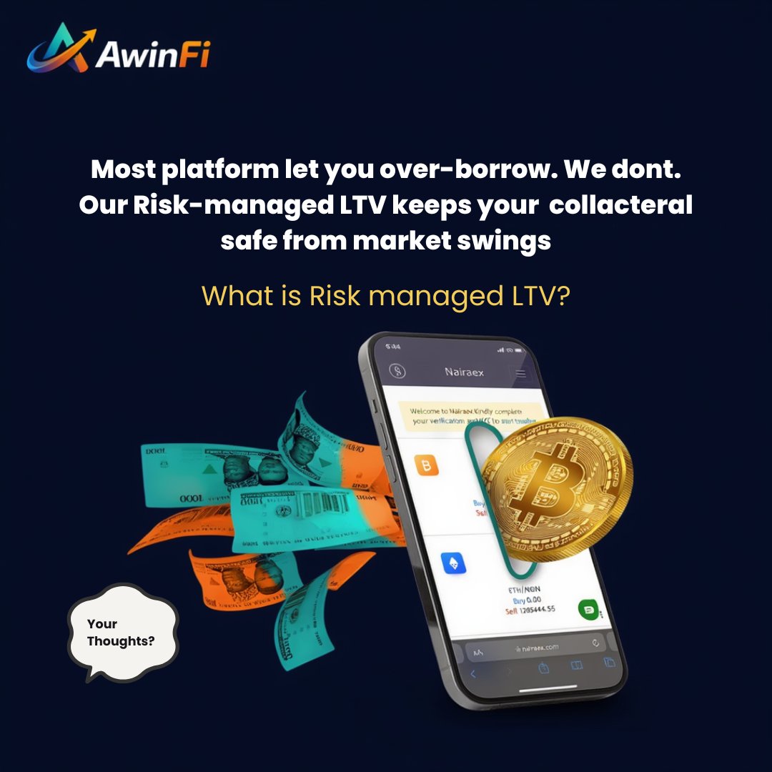 AwinFiHQ's tweet photo. LTV is your "health meter" in crypto lending. 📉Drop your suggestion!!! #NewsUpdate #Web3News #Web3Community #communitymoderation #foryou https://t.co/ZkBTlR2l9g