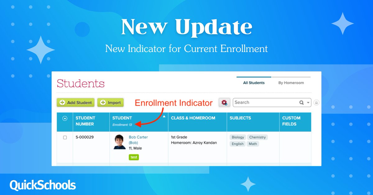 Less filtering. Less double-checking. 😍 

The new Current Enrollment Indicator helps you quickly see who’s active - right when you need it most.

👉 Read the full update on our blog at blog.quickschools.com/2025/12/18/new… for all the latest details.