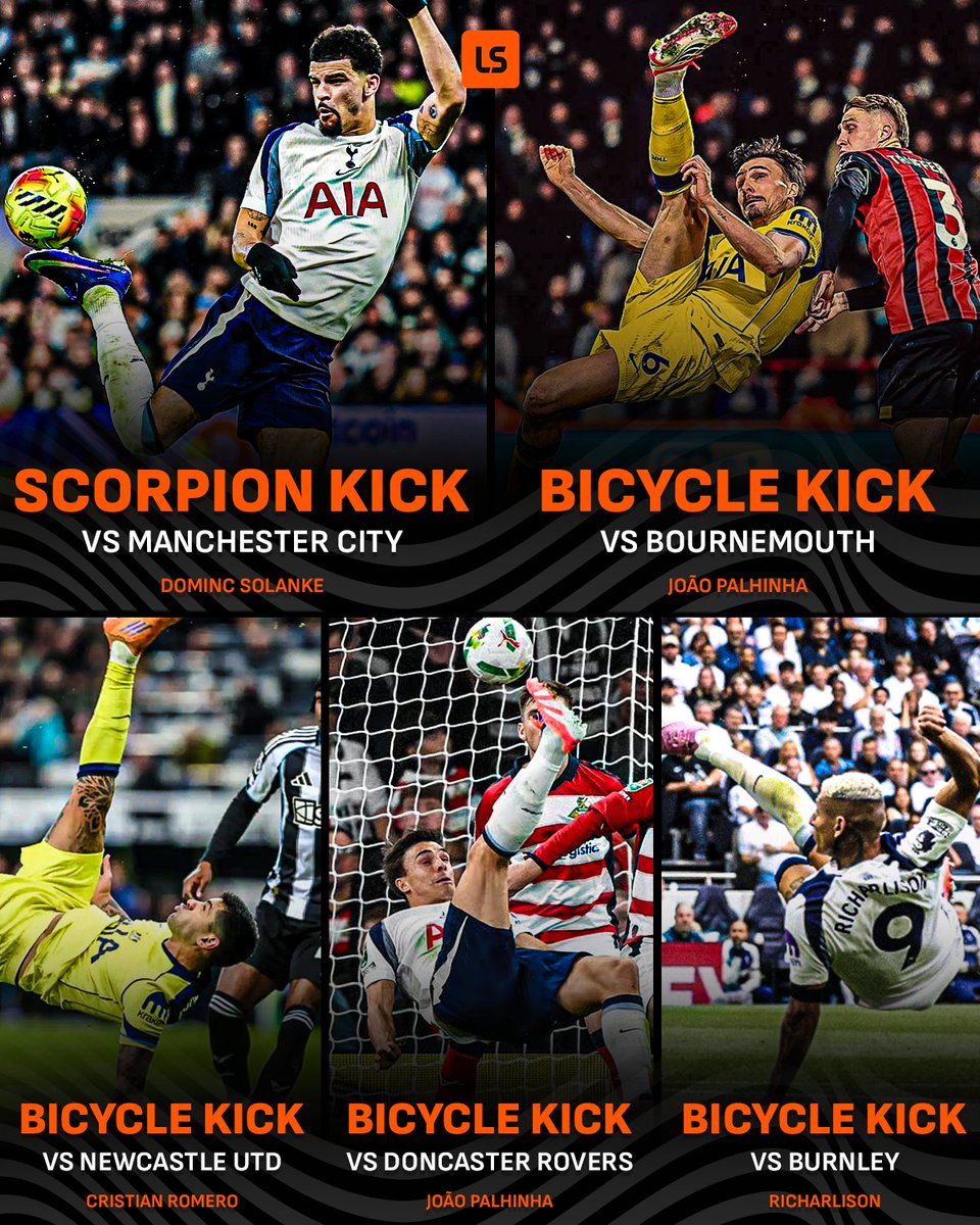 Spurs have scored some of the best goals of the season so far — despite their struggles ✨🔥

What a collection of acrobatic strikes this is 👏🚲