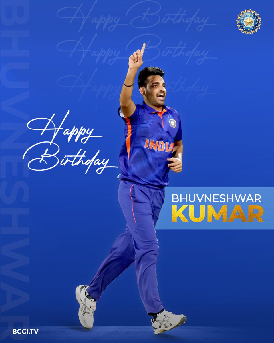 2⃣2⃣9⃣ int'l matches 👏
2⃣9⃣4⃣ int'l wickets 🙌

Winner of ICC Champions Trophy 2013 🏆

Here's wishing #TeamIndia pacer Bhuvneshwar Kumar a very Happy Birthday 🎂🥳 

<a href="/BhuviOfficial/">Bhuvneshwar Kumar</a>