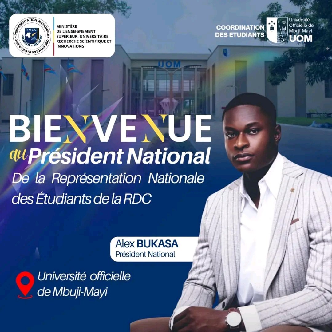 RNECOFFICIELLE's tweet photo. Sous l’invitation de la Coordination Estudiantine de l’UOM, le Président National séjournera dès ce vendredi à MBUJIMAYI (Kasaï Oriental) dans le cadre d’une tournée provinciale.
Participation à l’accueil des nouveaux étudiants et intervention à la conférence scientifique. https://t.co/JARcGGTuu6