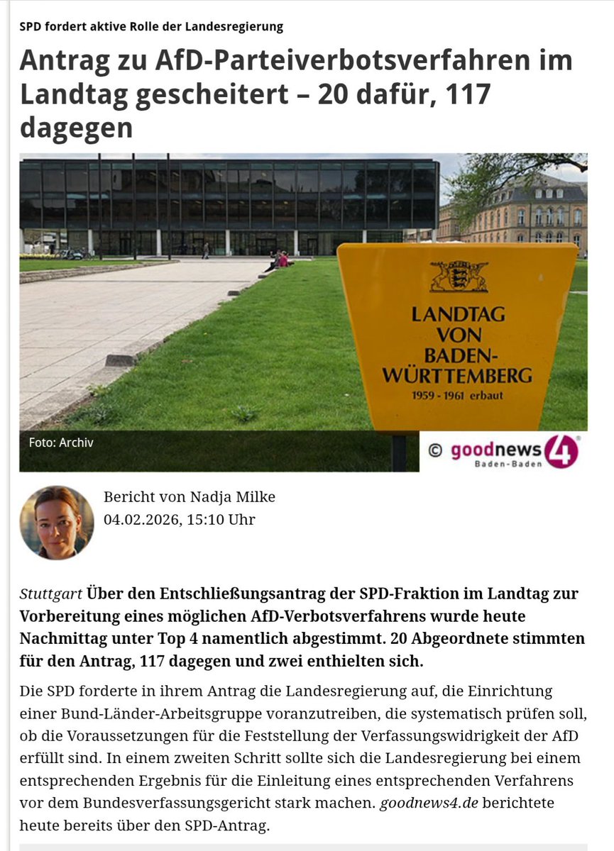 Die Nazi Partei SPD die Hakenkreuze auf Wshlzettel malt hat ein Verbotsverfahren gegen AFD eindeutig und Demokratisch verloren
goodnews4.de/nachrichten/br…