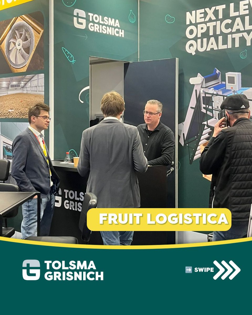 TolsmaGrisnich's tweet photo. The first day of Fruit Logistica is behind us – and what a great day it was!
Inspiring meetings, fresh ideas, and a great atmosphere.
We’re on a roll. Will we see you tomorrow? 😊

#FruitLogistica #OpticaQ #SortingTechnology #AgricultureTech #SmartSorting#TolsmaGrisnich https://t.co/KMZ3MX2FVS