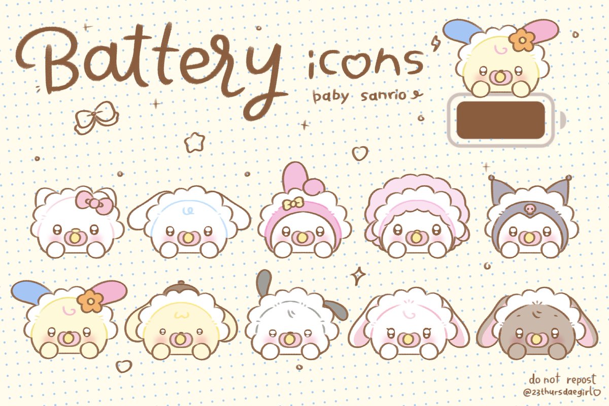 𝑝𝑙𝑠 𝑟𝑡 💗

🪄 Battery icons baby sanrio

— click here: drive.google.com/drive/folders/…

for personal use only❕
x do not repost/reupload x

#SANRIO #แจกpng #แจกไฟล์png