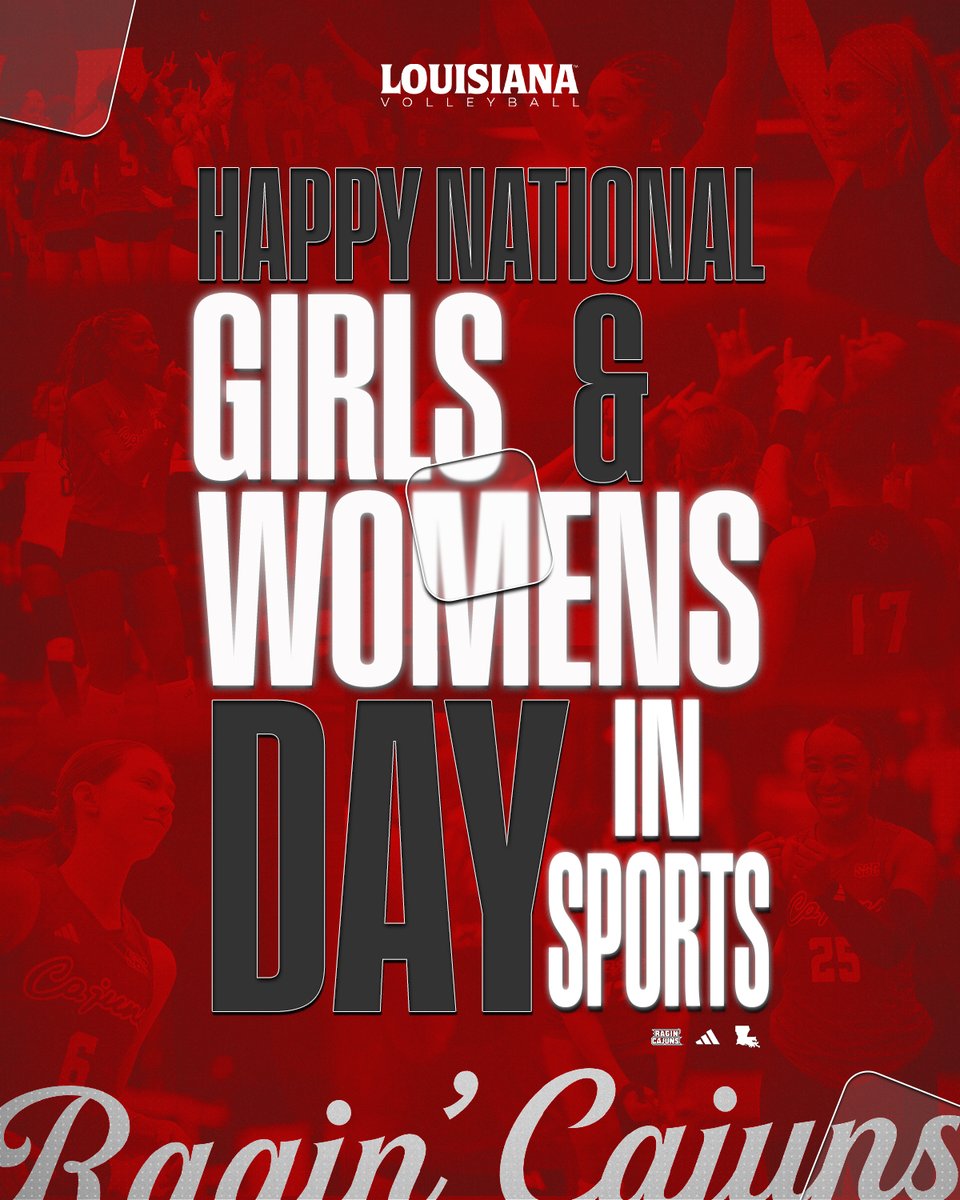 Today we celebrate the strength, resilience, and brilliance of girls and women in sports! 💪✨

Happy #NGWSD from Louisiana Volleyball! 🤟

#GeauxCajuns