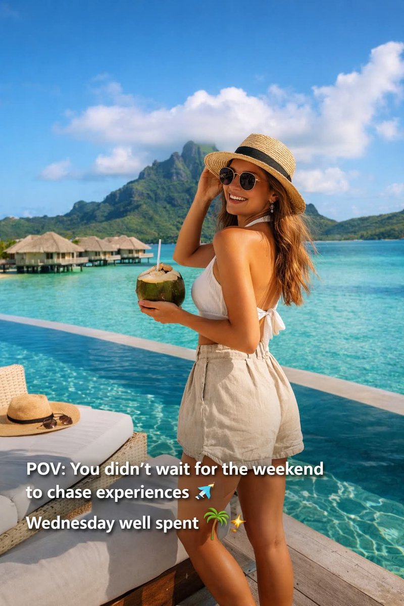 sailnzen48506's tweet image. Midweek mood: somewhere between work mode and booked flight energy ✈️🌴
Where would you rather be this Wednesday?
#WednesdayVibes #MidweekEscape #TravelLife #VacationMood #Wanderlust
#TravelGram #ExploreMore #TravelInspo #JetSetLife #ChasingExperiences