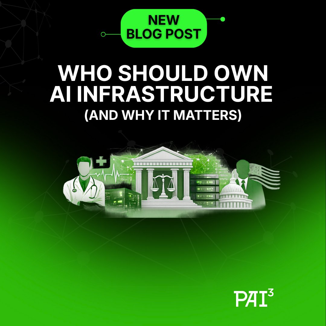 Pai3Ai's tweet photo. AI is moving into healthcare, law, and government.
The real question isn’t capability - it’s ownership.

Who controls the infrastructure running AI determines: 
• Accountability 
• Compliance 
• Auditability

Our latest blog breaks it down 👇
https://t.co/sfxuowcqfe https://t.co/0K3wJQWc8S