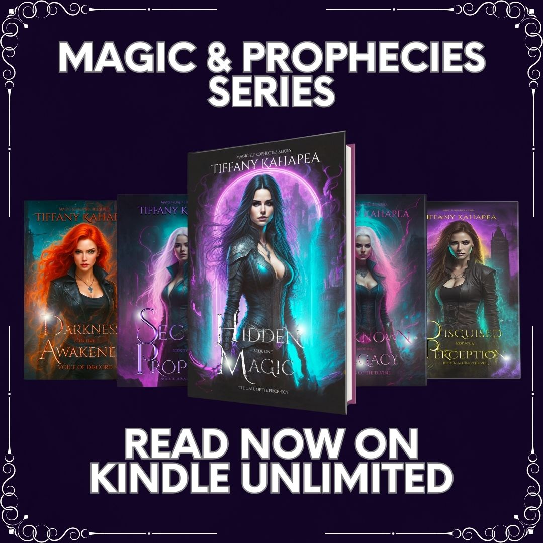 KahapeaTiffany's tweet image. Step into the world of Magic &amp;amp; Prophecies.

From hunted sisters awakening to their legacy‚

To demon-blooded daughters hiding in plain sight‚

To soldiers with secrets, visionaries with enemies, and conduits bound to ancient forces.

#amwriting #FantasyBooks #YAFantasy
