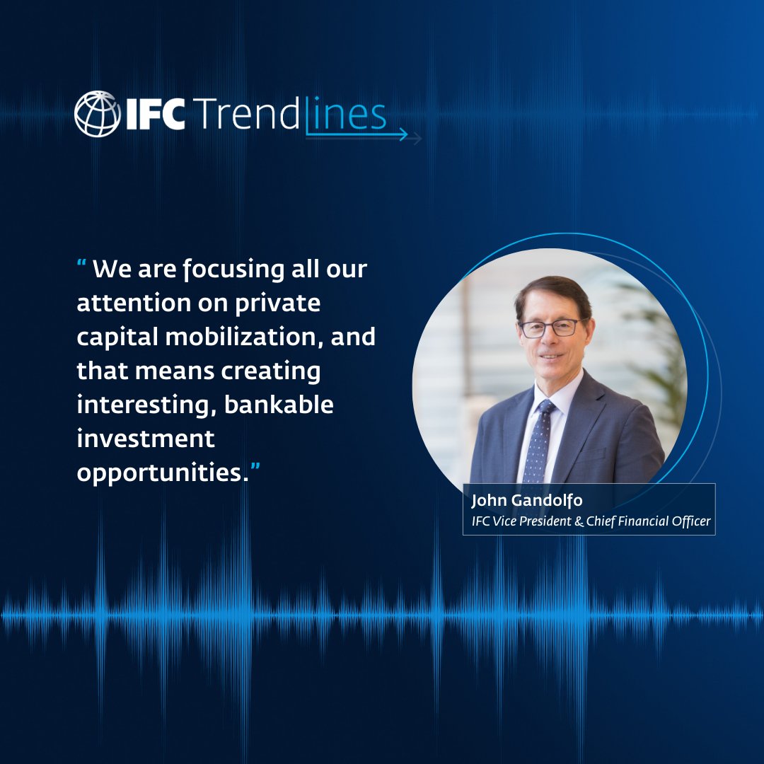 IFC_org's tweet photo. Hundreds of trillions of dollars sit with institutional investors. 

On #IFCTrendlines, learn how IFC is building bankable, de-risked investment opportunities to help close the development finance gap.  

🎧 Listen now:  https://t.co/wMBRqDQVc7 https://t.co/NDtFg46KcW