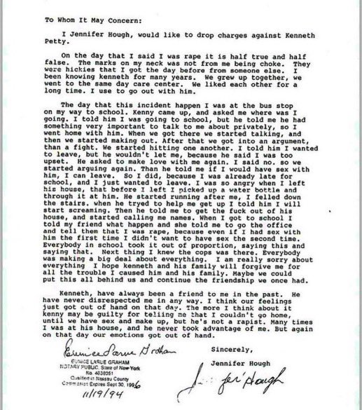 <a href="/herchosenpath/">Mama T🌻</a> For the Record! His officially charge was ATTEMPTED Rape ! He was Not charged with Rape or pedophilia! If his parents had the money to get a proper Attorney he wouldn’t have been charged at all, because the alleged victim wrote a letter to the saying that it was a lie saying that