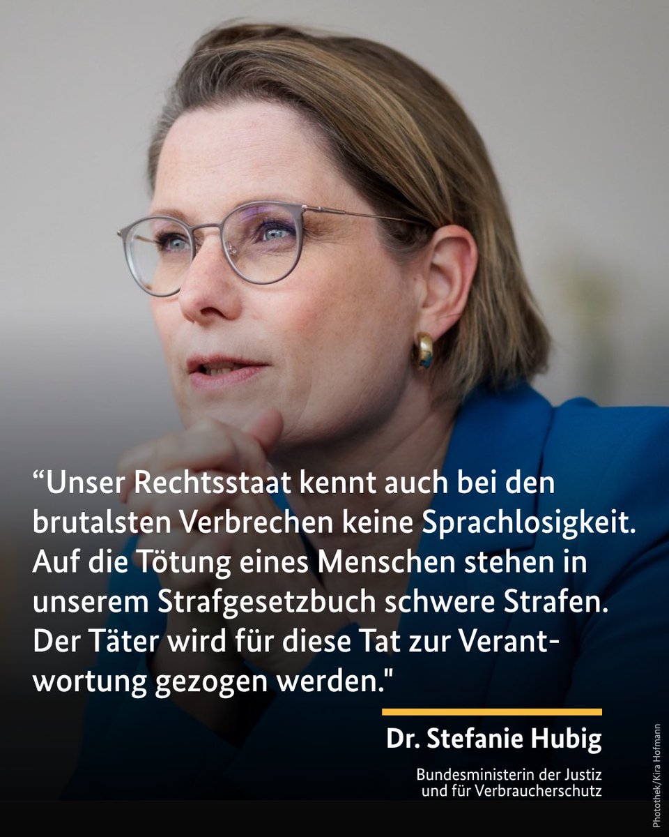 bmjv_bund's tweet photo. Die Nachricht von der Tötung eines Zugbegleiters in RLP ist erschütternd. "Einem Menschen ist brutal das Leben genommen worden, nach allem, was wir wissen, nur deshalb, weil er seiner beruflichen Verantwortung nachgekommen ist. So eine Tat verstört zutiefst", betont BMin Hubig. https://t.co/mVuGiyrgVc