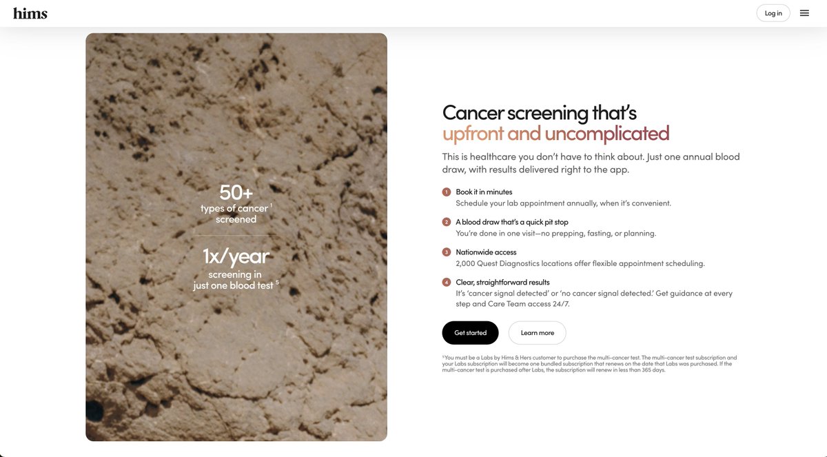 himshouse's tweet photo. 🚨 BREAKING: $HIMS LAUNCHES CANCER DETECTION TESTING

- Hims will offer access to Galleri, a blood test from GRAIL, that screens for 50+ types of cancer
- Hims invested in GRAIL in Oct 2025
- Add-on service at $250 below list price 👀 https://t.co/nME8vAOSb7