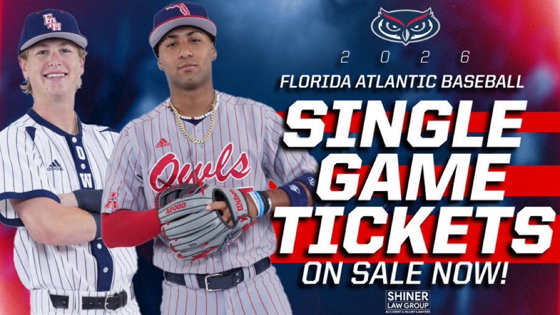 FAUCoachMac's tweet photo. Single game tickets are on sale now. Go to https://t.co/a6BYEYAWW7 
See you at the ballpark https://t.co/IHEb7Mqor6