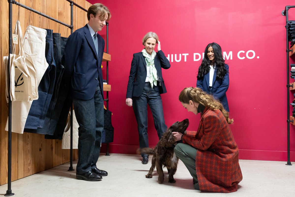 hiutdenim's tweet photo. @sarahdiaryz This is Barney, our factory dog! He absolutely loved meeting The Princess of Wales. https://t.co/KYDKPZvn1B