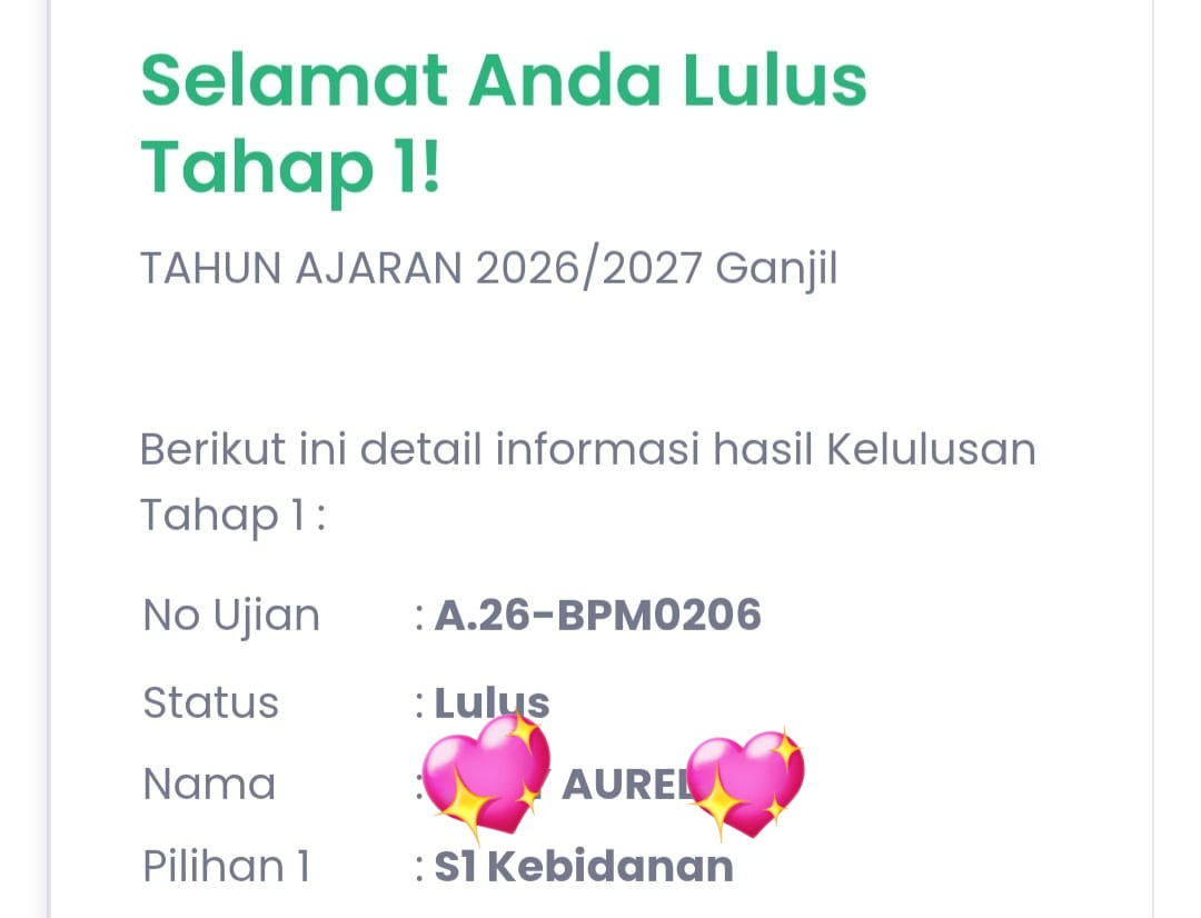 aurell'²⁶ lolos SNBT tweet media