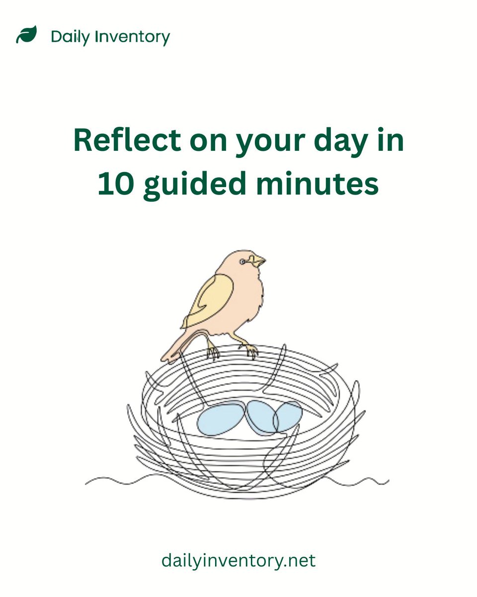 dailyInventory_'s tweet photo. DailyInventory is a guided end-of-day reflection practice.
You answer structured questions about your mood, gratitude, challenges, and relationships — in about 10 minutes.

https://t.co/H0O9oPC1UT

#dailyinventory #guidedreflection #selfawareness #endofday https://t.co/ZrcnHLAJIx