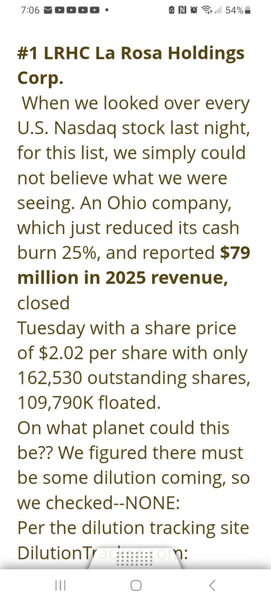 MikeParriott's tweet photo. $LRHC https://t.co/ibKK1Yuqge