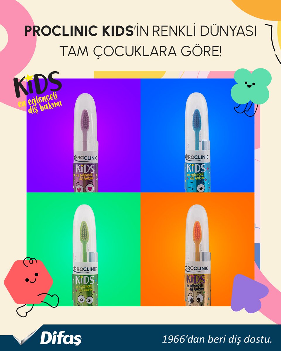 difascomtr's tweet photo. Renkler değişir,gülüşler aynı kalır.
Proclinic Kids’in renkli dünyası,çocukların diş fırçalamayı sevmesine yardımcı olur.
Canlı renkler, çocuklara uygun tasarımve eğlenceli bir bakım rutini…
Diş fırçalamak artık bir görev değil,renkli bir alışkanlık. 🦷
#Difaş #ProClinicKids https://t.co/3RGX8geM7J