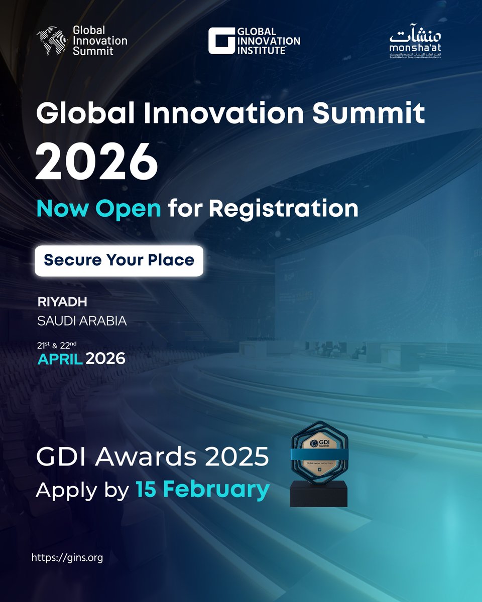 GlobalInSummit's tweet photo. The future of innovation is shaped where ideas meet leadership, policy, and real-world impact.

Registration is now open for the Global Innovation Summit 2026 

Register now at: https://t.co/I9dyIHAFGD
Apply for the GDI Awards 2025 today: https://t.co/T0wEO6Xtmm https://t.co/FClPLBQUcx