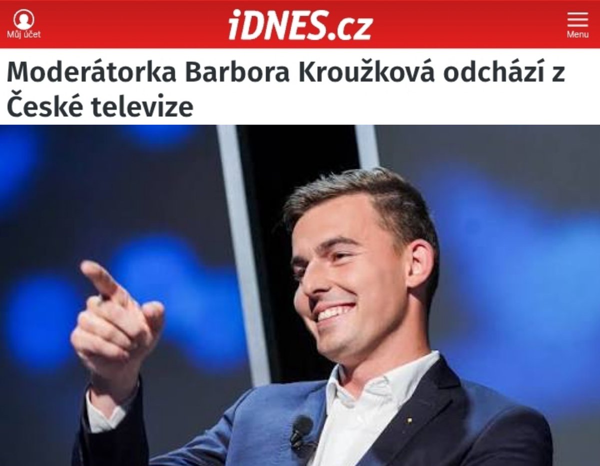 "Když nemůžeš ukončit Českou televizi, začni ukončovat její moderátory."

m.youtube.com/watch?v=S_topy…