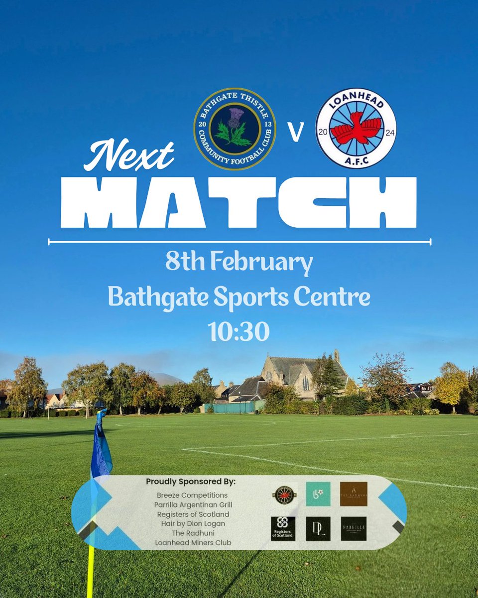 Back to league action as we travel to Bathgate Thistle on Sunday.