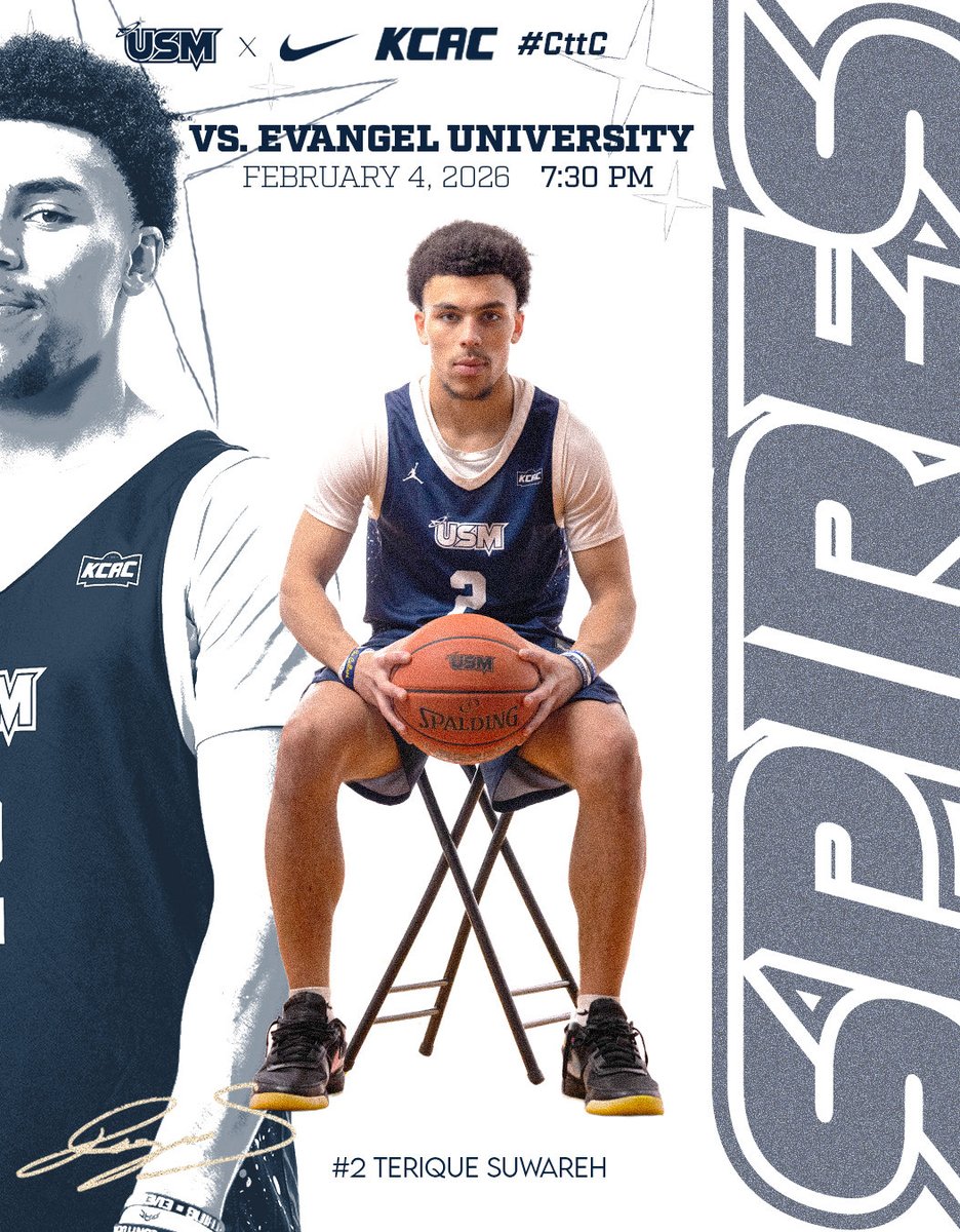 USM_basketball's tweet photo. Gameday
🆚 Evangel University  
🕐 7:30pm
📍Springfield, MO
🔗 https://t.co/BcV7HTJz40
#CttC https://t.co/GeR4Gczm2B
