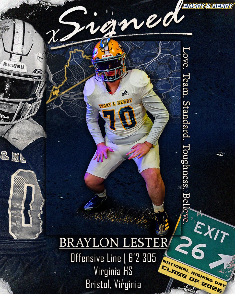EmoryHenry_FB's tweet photo. Joining #Area26 🛸, Welcome Home 𝘽𝙧𝙖𝙮𝙡𝙤𝙣 𝙇𝙚𝙨𝙩𝙚𝙧❗️✍️

#GoWasps | #NSD26
#BlueCollarGoldStandard https://t.co/7E2Qs9WZMC