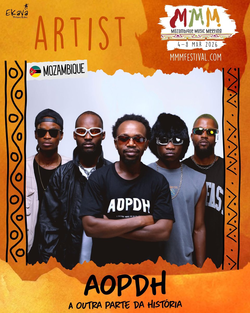 AOPDH - A Outrra Parte da História
Showcase artist — MMM2026
📍 Maputo, Mozambique
📅 4–8 March 2026
#mmmfestival
#MMM2026
#MozambiqueMusicMeeting
#MusicDelegates
#GlobalMusicNetwork
#WorldMusic
#Maputo
#Mozambique