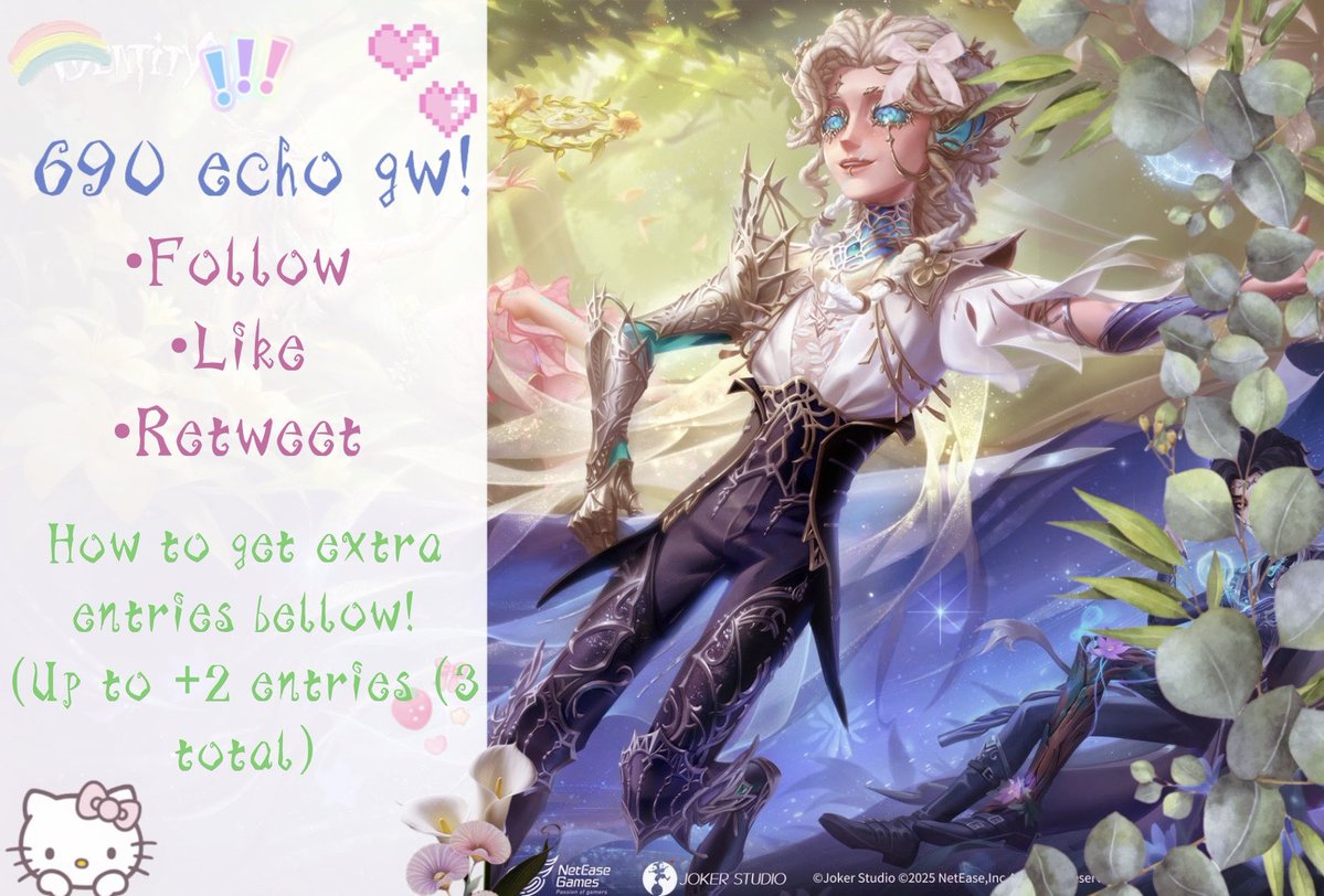• ECHO GIVEAWAY‼️
-Since Hernando is releasing tomorrow i’m giving away some echoes as a celebration👀! gw will be open for 2 weeks. Extra entries bellow:
#idvtwt #identityv