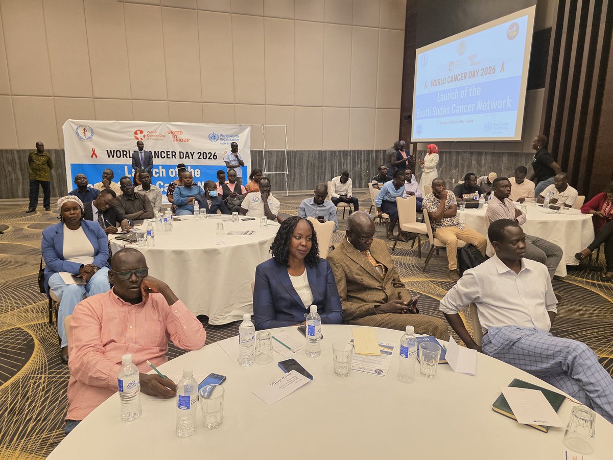 WHOSouthSudan's tweet photo. No one should face cancer alone! 🎗️

​On #WorldCancerDay, @WHO is proud to join forces with @MOHSouthSudan and partners. Our goal is clear: expand prevention, ensure early detection, and bridge the gap to equitable treatment.
​Because every life saved matters. 🇸🇸 https://t.co/oaUqkm0dzL