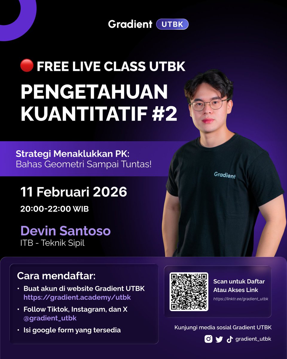 Gradient UTBK | SPRINT LIVE CLASS MANDIRI 2026 tweet media