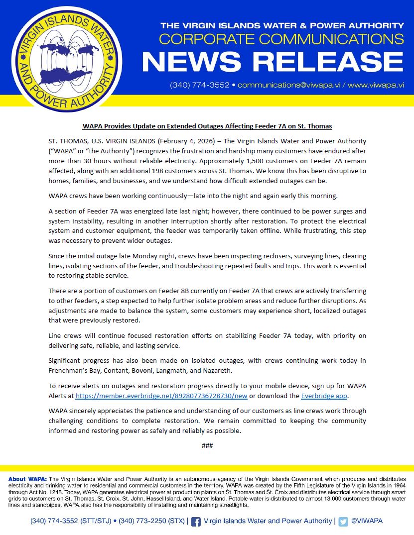 Virgin Islands Water & Power Authority tweet media