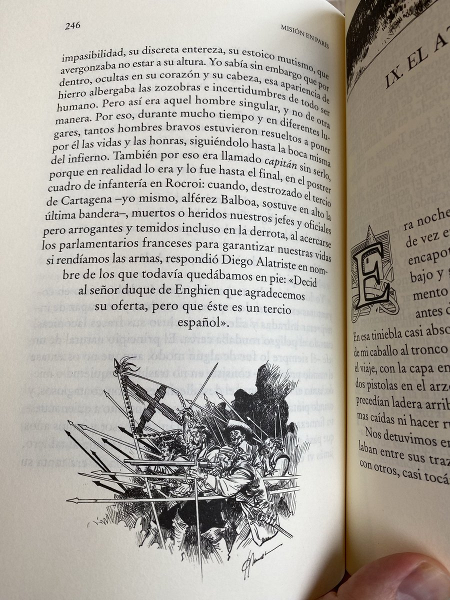 Gracias, <a href="/perezreverte/">Arturo Pérez-Reverte</a>, por incluir un guiño a la escena de la Batalla de Rocroi que se me quedó grabada para siempre en la memoria cuando la vi en la sala de cine, hace ya muchos años. Refleja lo mejor de lo que somos. Mis respetos al Capitán.