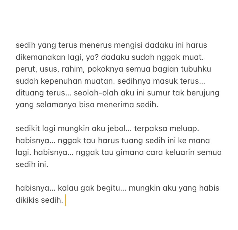 sedih juga ya kalau kebanyakan sedih.