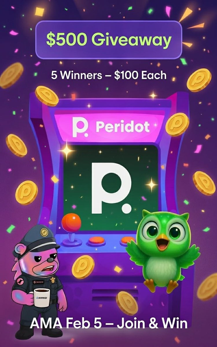 peridotprotocol's tweet image. 🎙️ AMA Alert + $500 Giveaway!

Feb 5, 9:00 PM (UTC+7) • Peridot goes live with @SomniaInsider

To celebrate: $500 giveaway ($100 × 5 winners)

• Follow @peridotprotocol + @SomniaInsider
• Like + RT this post
• Comment your address below

Ends in 5 days. Winners picked…