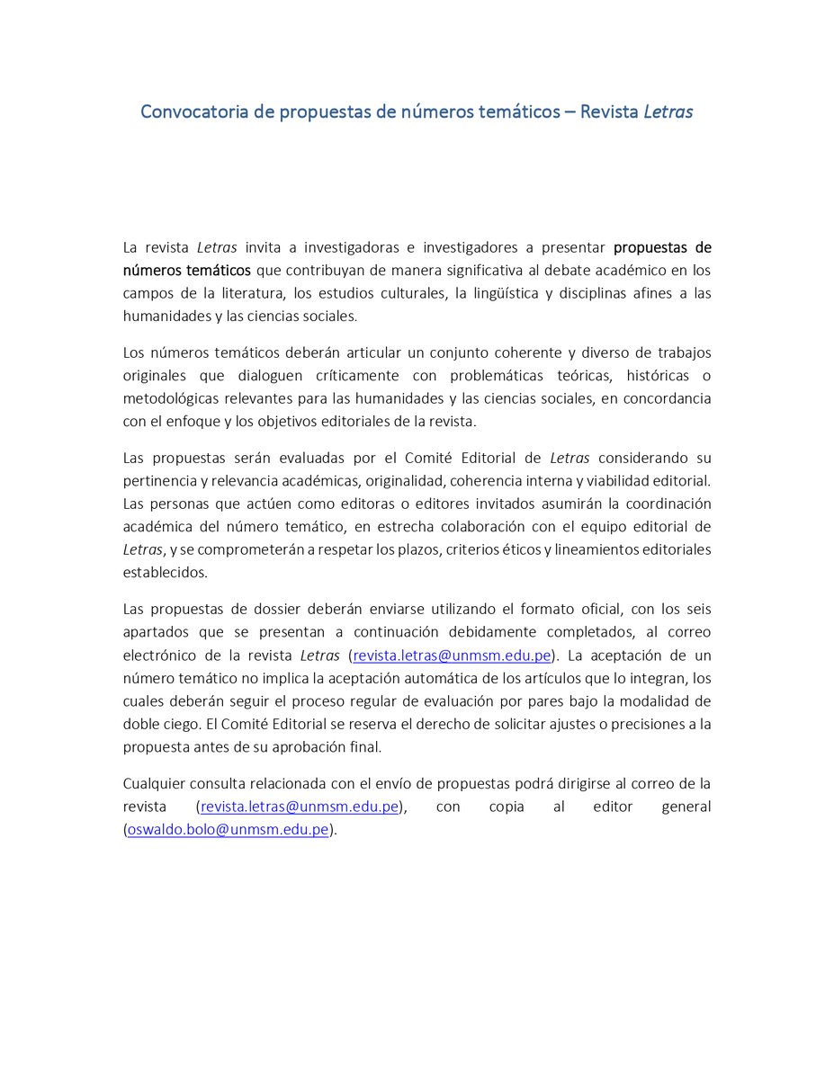 Letras (Lima) - UNMSM tweet media