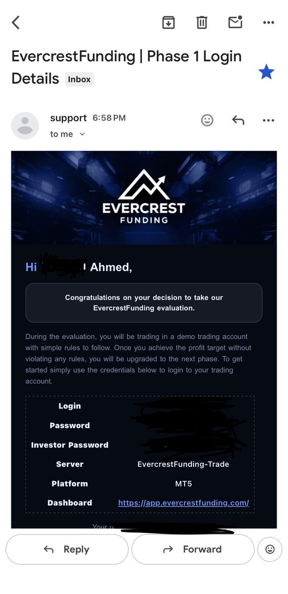 Yesterday i Saw <a href="/EvercrestFunds/">Evercrest Funding</a> post where they claim . They helps the trader who face payout rejection. I contact with them because i face payout rejection from QT funded. <a href="/EvercrestFunds/">Evercrest Funding</a> gives me 100k account. Thank you so much for this help 🔥❤️