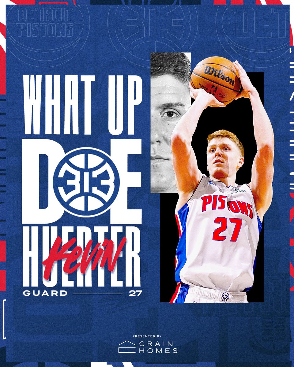 DetroitPistons's tweet photo. Welcome to the 313, @KevinHuerter! https://t.co/EwbOSTFKP8