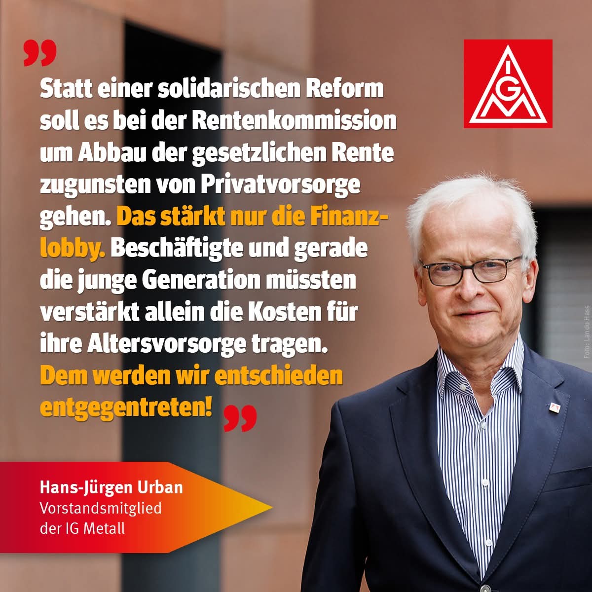 Bundeskanzler Merz hat vor der Deutschen Börse einen "Paradigmenwechsel" in der Rentenpolitik angekündigt. Wir finden: Die Menschen wollen keine Finanzmarkt-Experimente, sondern Verlässlichkeit und eine solidarische Finanzierung:

igmetall.de/politik-und-ge…