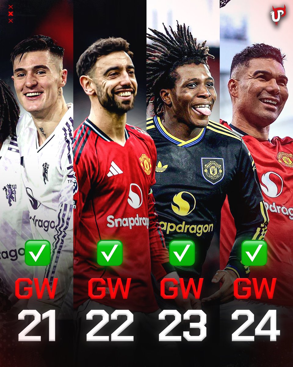 4 CONSECUTIVE Premier League Player of the Week Awards for our United players. 😅